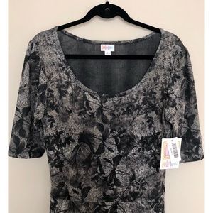 NWT LulaRoe Nicole Black Floral Dress